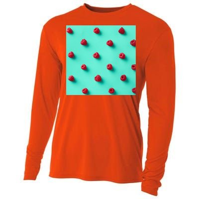 Colorful pattern of raspberries Cooling Performance Long Sleeve Crew