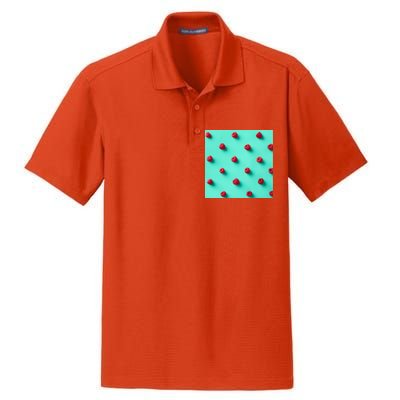 Colorful pattern of raspberries Dry Zone Grid Polo