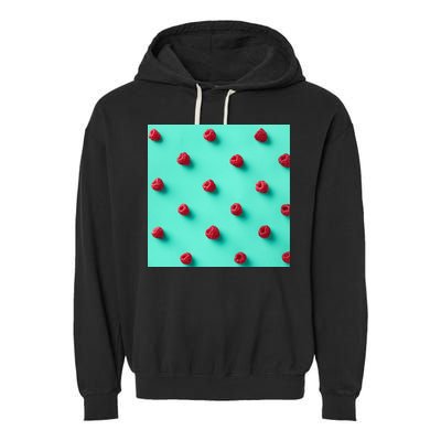 Colorful pattern of raspberries Garment-Dyed Fleece Hoodie