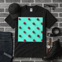 Colorful pattern of raspberries Tall T-Shirt