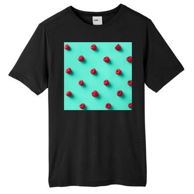 Colorful pattern of raspberries Tall Fusion ChromaSoft Performance T-Shirt