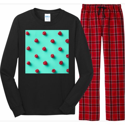 Colorful pattern of raspberries Long Sleeve Pajama Set