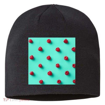Colorful pattern of raspberries Sustainable Beanie