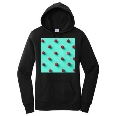 Colorful pattern of raspberries Women's Pullover Hoodie
