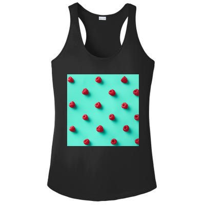 Colorful pattern of raspberries Ladies PosiCharge Competitor Racerback Tank
