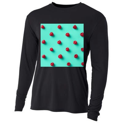 Colorful pattern of raspberries Cooling Performance Long Sleeve Crew