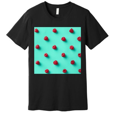 Colorful pattern of raspberries Premium T-Shirt