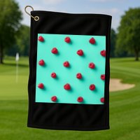 Colorful pattern of raspberries Golf Towel