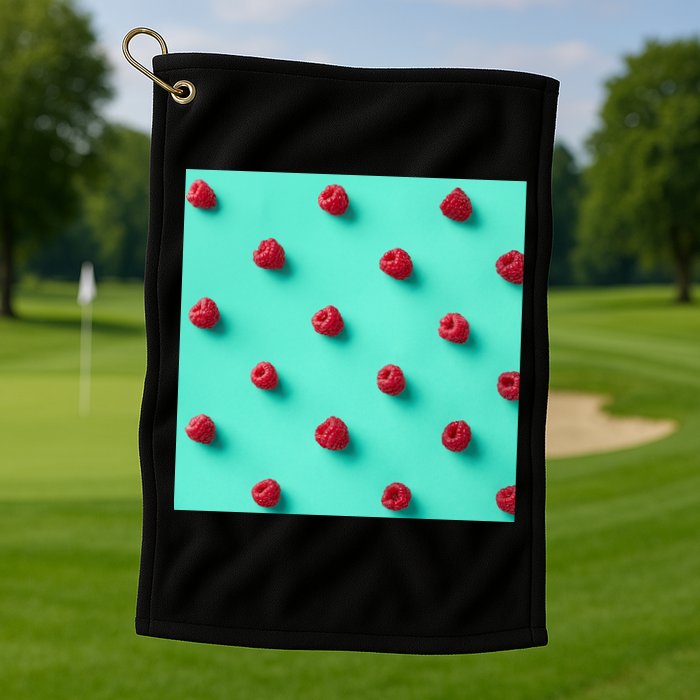 Colorful pattern of raspberries Golf Towel