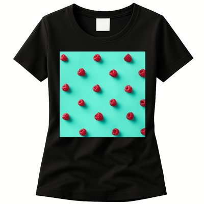 Colorful pattern of raspberries Womens T-Shirt