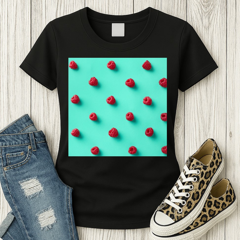 Colorful pattern of raspberries Womens T-Shirt