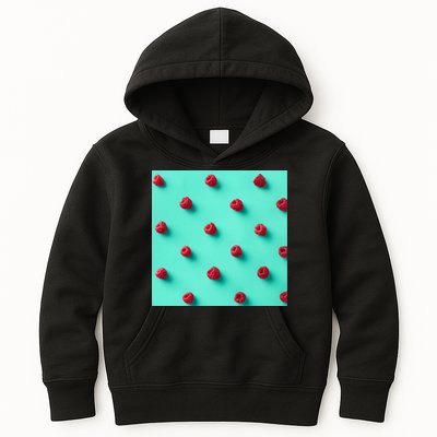 Colorful pattern of raspberries Kids Hoodie