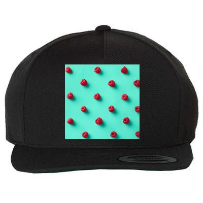 Colorful pattern of raspberries Wool Snapback Cap