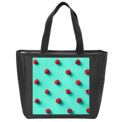 Colorful pattern of raspberries Zip Tote Bag