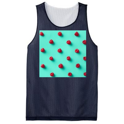 Colorful pattern of raspberries Mesh Reversible Basketball Jersey Tank