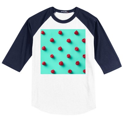 Colorful pattern of raspberries Baseball Sleeve Shirt