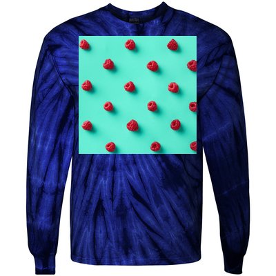 Colorful pattern of raspberries Tie-Dye Long Sleeve Shirt