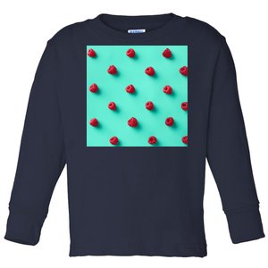 Colorful pattern of raspberries Toddler Long Sleeve Shirt