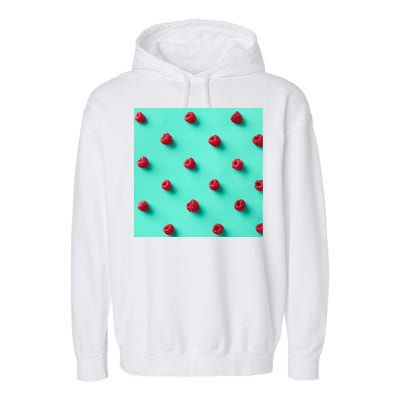 Colorful pattern of raspberries Garment-Dyed Fleece Hoodie