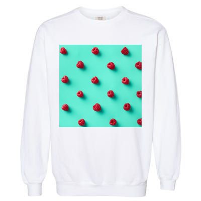 Colorful pattern of raspberries Garment-Dyed Sweatshirt