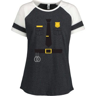 Cool Police Officer Costume For Cop Policeman Enza Ladies Jersey Colorblock Tee