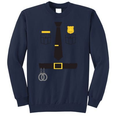 Cool Police Officer Costume For Cop Policeman Tall Sweatshirt