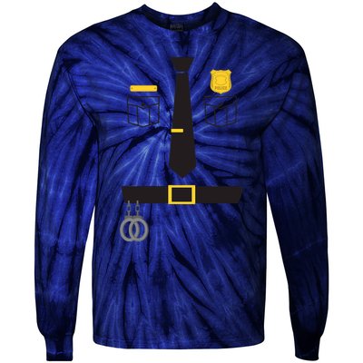 Cool Police Officer Costume For Cop Policeman Tie-Dye Long Sleeve Shirt