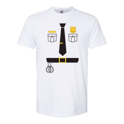 Cool Police Officer Costume For Cop Policeman Softstyle CVC T-Shirt