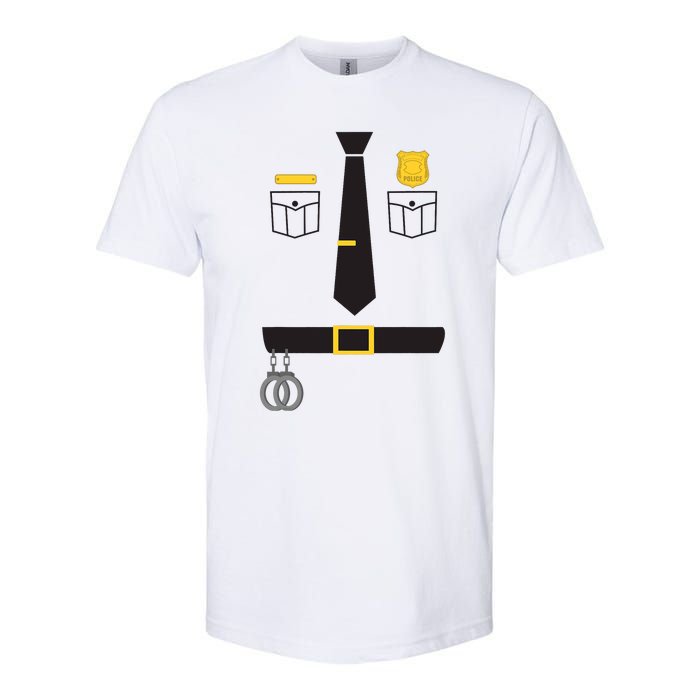 Cool Police Officer Costume For Cop Policeman Softstyle CVC T-Shirt