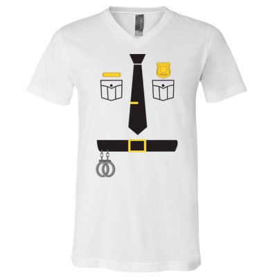 Cool Police Officer Costume For Cop Policeman V-Neck T-Shirt