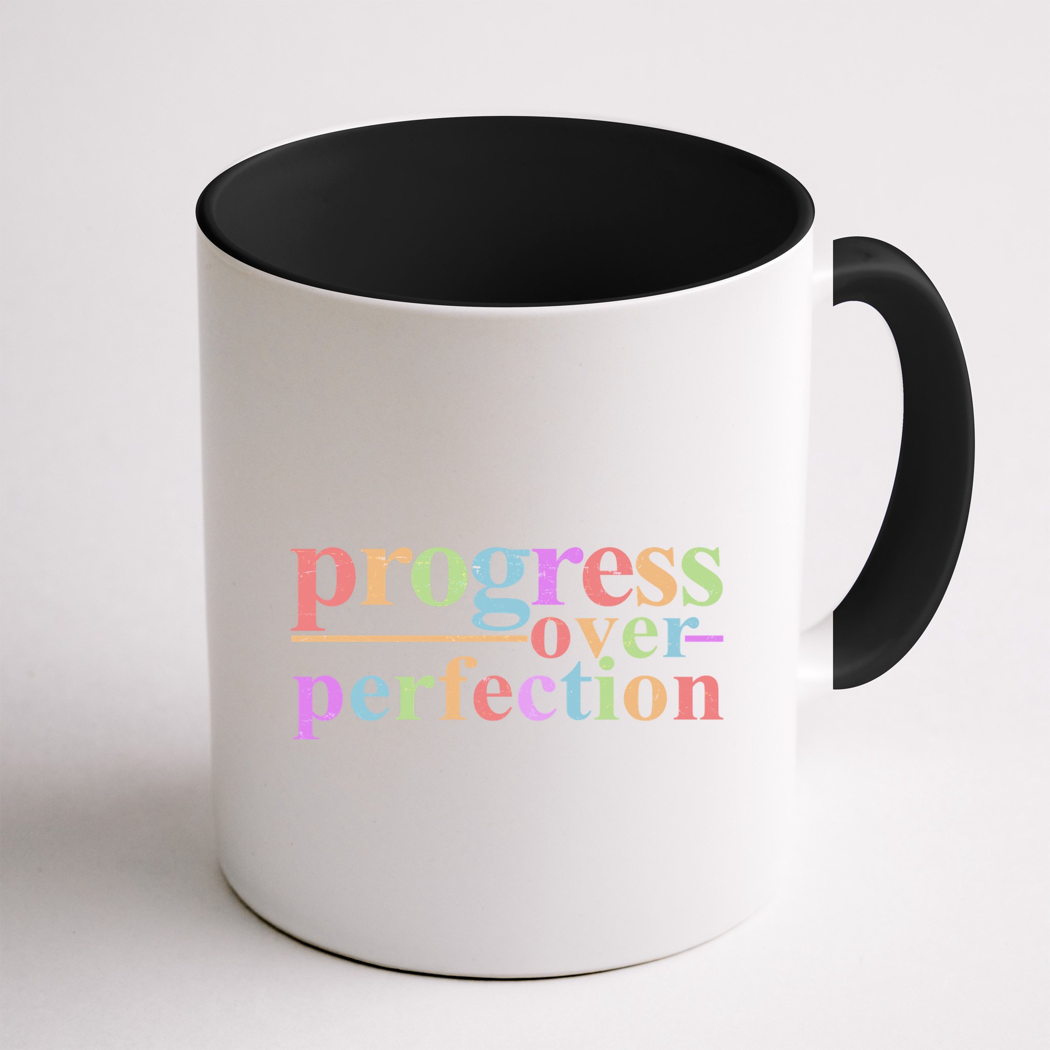 Colorful Progress Over Perfection Mug