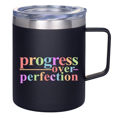 Colorful Progress Over Perfection 12oz Stainless Steel Coffee Mug