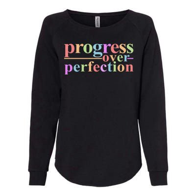 Colorful Progress Over Perfection Womens California Wash Sweatshirt