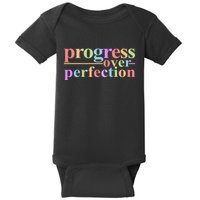 Colorful Progress Over Perfection Baby Bodysuit