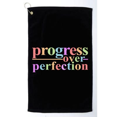 Colorful Progress Over Perfection Golf Towel