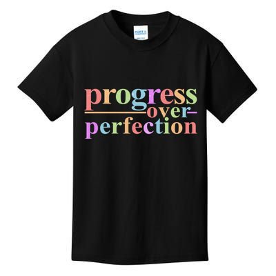 Colorful Progress Over Perfection Kids T-Shirt