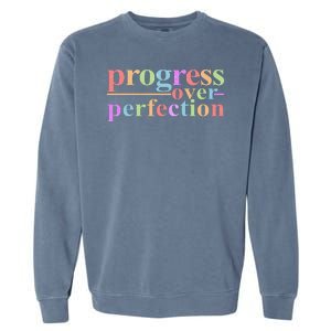 Colorful Progress Over Perfection Garment-Dyed Sweatshirt