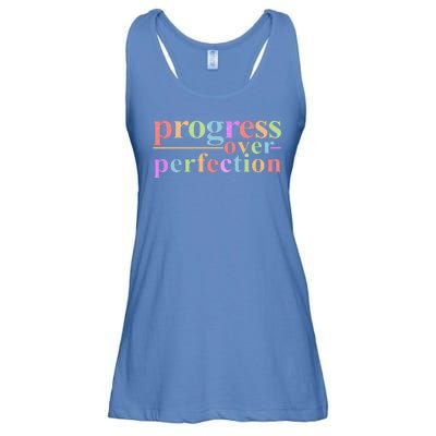 Colorful Progress Over Perfection Ladies Essential Flowy Tank