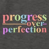 Colorful Progress Over Perfection Vector Backpack
