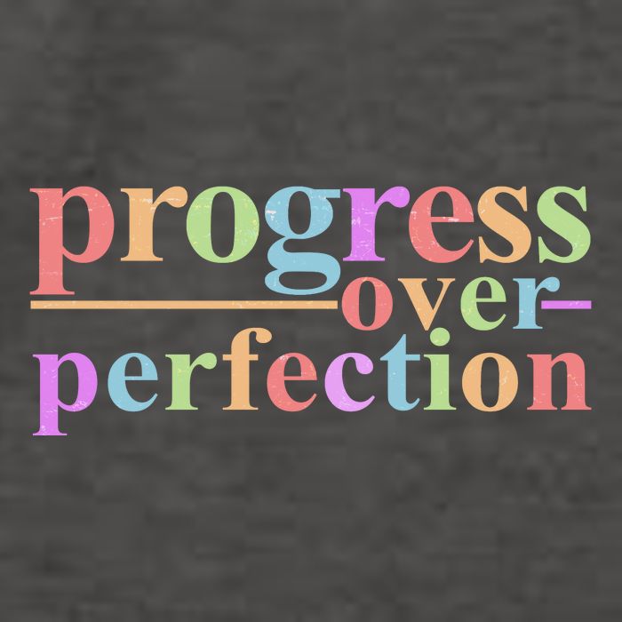 Colorful Progress Over Perfection Vector Backpack