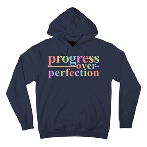 Colorful Progress Over Perfection Hoodie