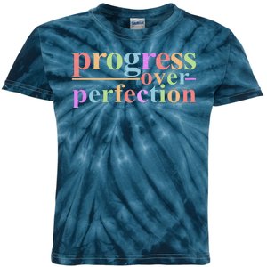 Colorful Progress Over Perfection Kids Tie-Dye T-Shirt