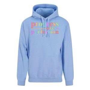 Colorful Progress Over Perfection Unisex Surf Hoodie