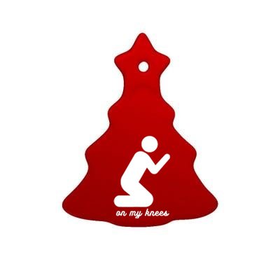 Christian Pray On My Knees Prayer Faith Ceramic Tree Ornament