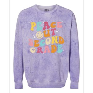 Cute Peace Out Second Grade Funny Last Day Of School Colorblast Crewneck Sweatshirt