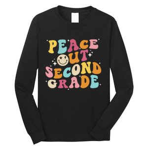 Cute Peace Out Second Grade Funny Last Day Of School Long Sleeve Shirt