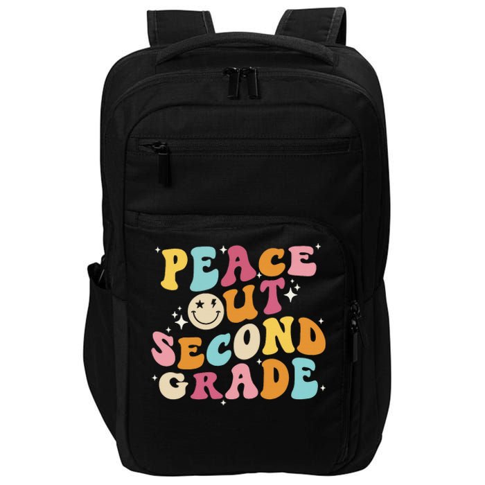 Cute Peace Out Second Grade Funny Last Day Of School Impact Tech Backpack