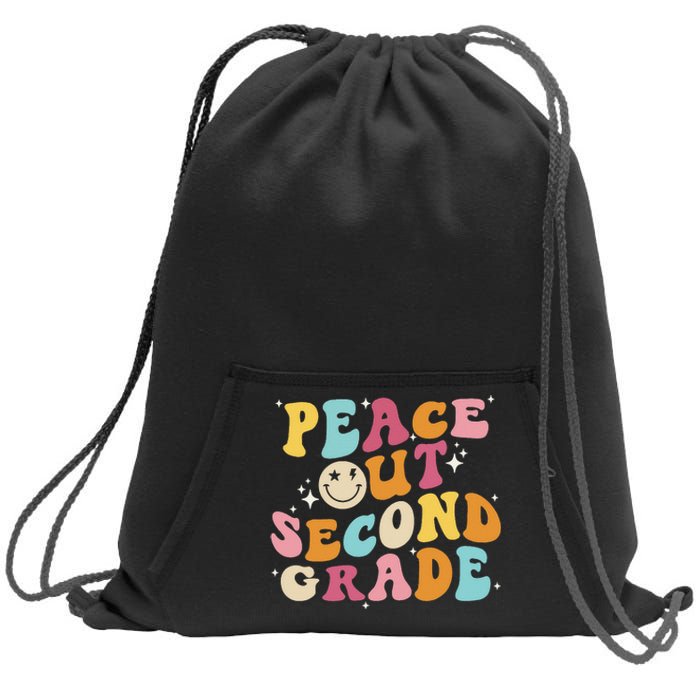 Cute Peace Out Second Grade Funny Last Day Of School Sweatshirt Cinch Pack Bag