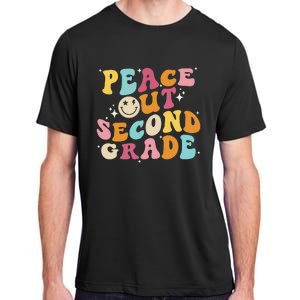 Cute Peace Out Second Grade Funny Last Day Of School Adult ChromaSoft Performance T-Shirt