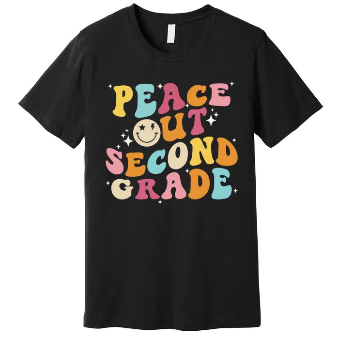 Cute Peace Out Second Grade Funny Last Day Of School Premium T-Shirt